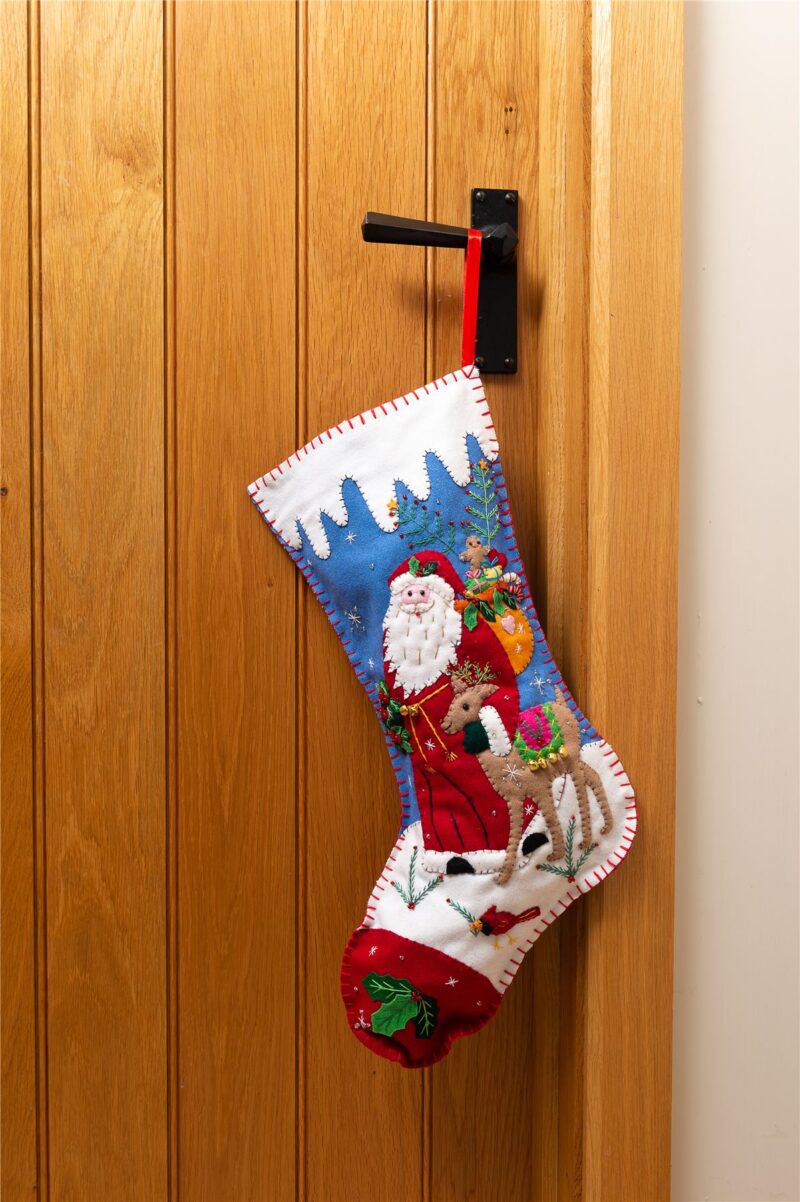 Handmade Felt Santa Christmas Present Stocking - 48 cm - Image 2