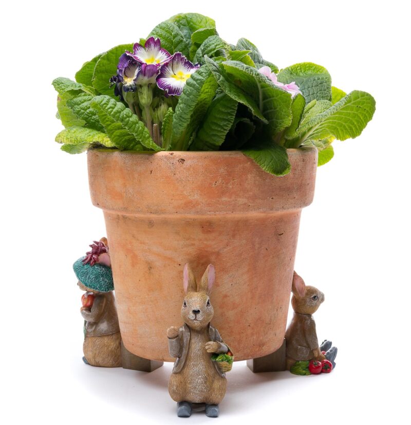 Beatrix Potter Benjamin Bunny Plant Pot Feet - Set of 3 - Benjamin In Tamoshanter Hat, Benjamin With Vegeatables, Benjamin Shopping - Image 5