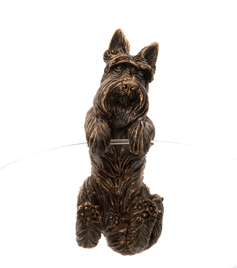 Antique Bronze Coloured Scottish Terrier Pot Buddy Pot Hanger - Image 11