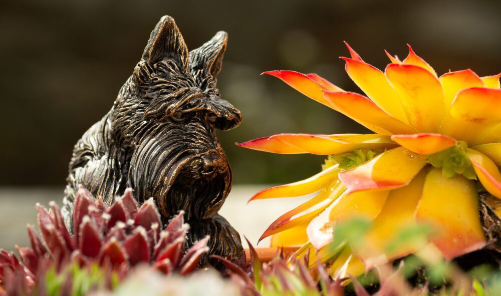 Antique Bronze Coloured Scottish Terrier Pot Buddy Pot Hanger - Image 8