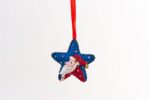 Handmade Felt Santa Star Christmas Tree Hanging Decoration - 8 cm