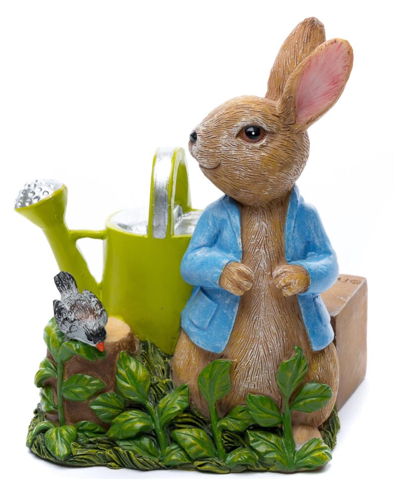 Beatrix Potter Peter Rabbit Plant Pot Feet - Set of 3 - Peter Sleeping, Peter With Watering Can, Mrs. Rabbit With Flopsy, Mopsy & Cottontail - Image 2