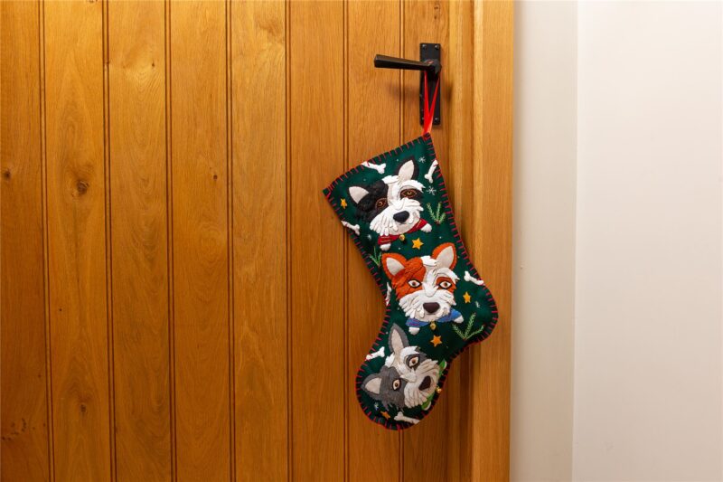 Handmade Felt Dog Christmas Treats Stockingm - 48 cm - Image 3