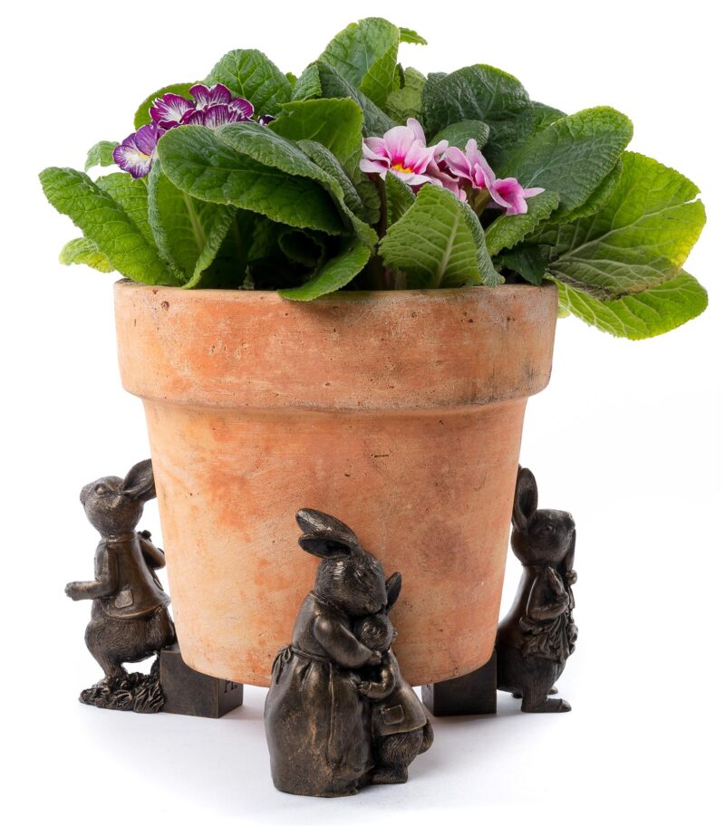 Beatrix Potter Peter Rabbit Plant Pot Feet - Set of 3 - Peter Eating Carrots, Peter Running and Peter Hugging Mrs Rabbit