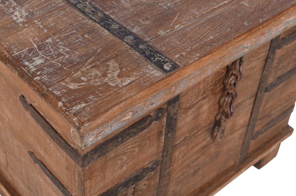 Antique Indian Teak Wood Storage Box - Image 5