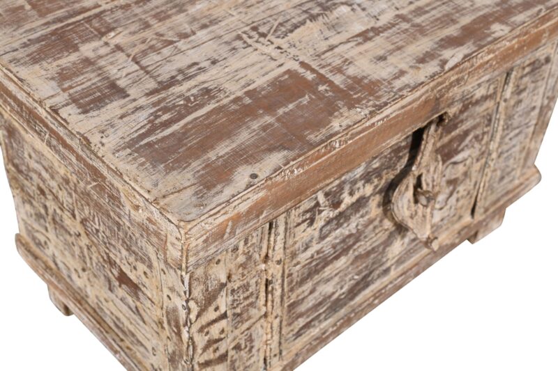 Antique Indian Teak Wood Storage Box - Image 5