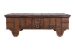 Antique Indian Teak Wood Surti Coffee Table Chest