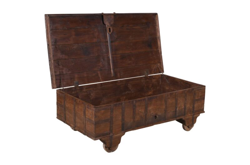 Antique Indian Teak Wood Surti Coffee Table Chest - Image 4