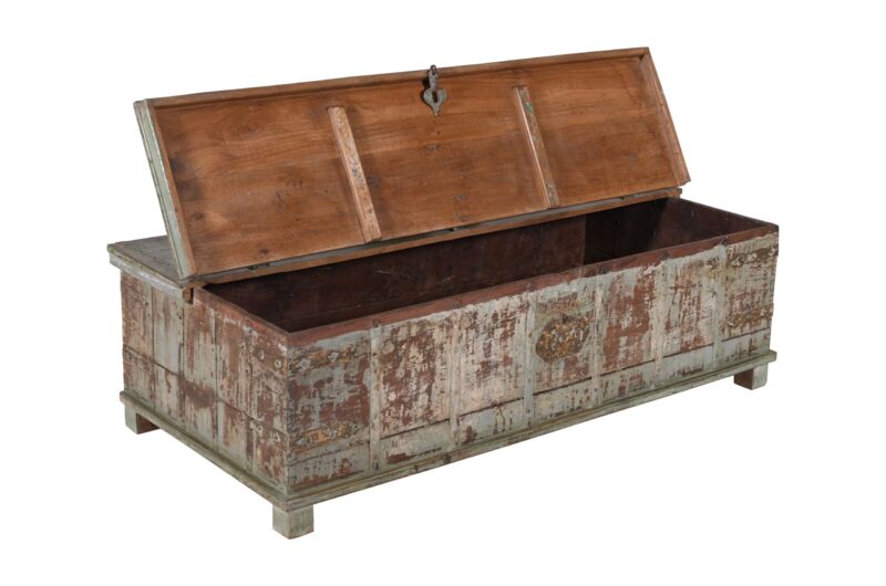 Antique Indian Teak Wood Surti Coffee Table Chest - Image 4