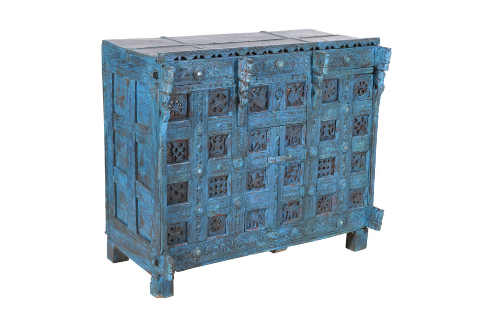 Antique Indian Teak Wood Damchiya Chest - Image 3