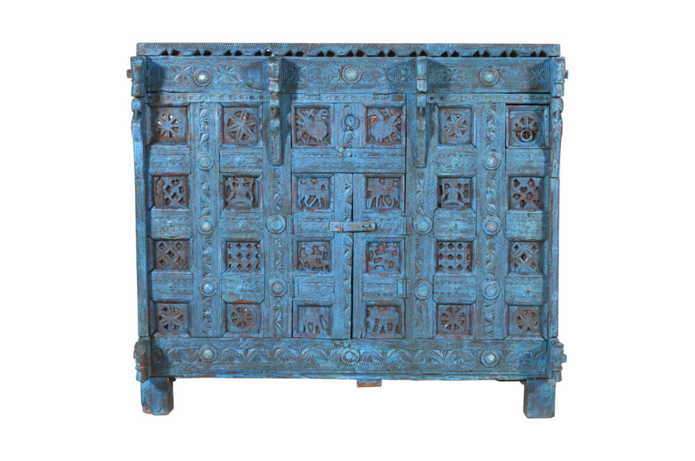 Antique Indian Teak Wood Damchiya Chest
