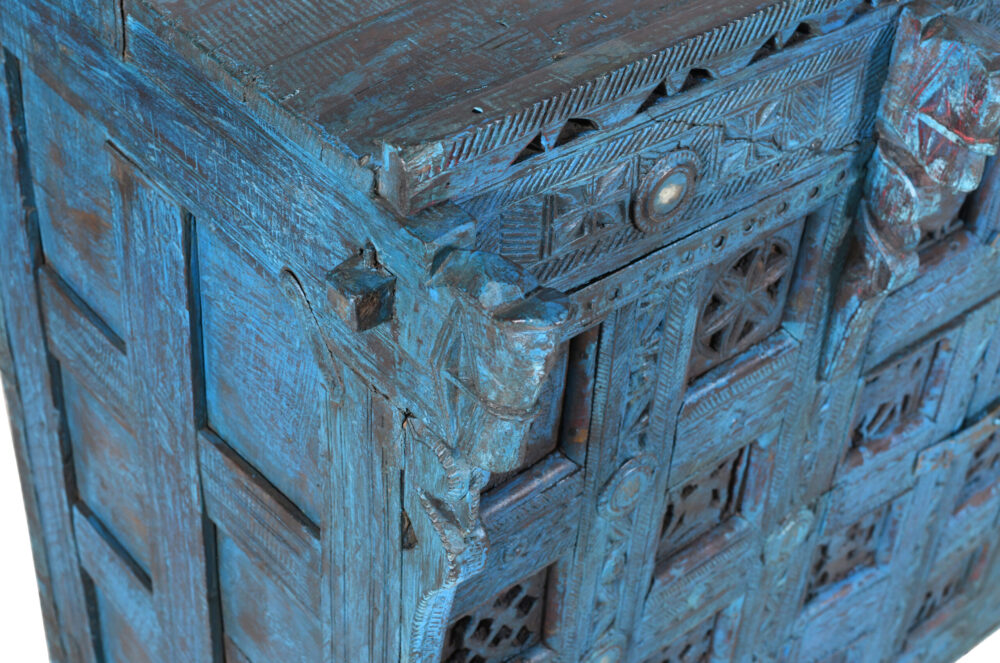 Antique Indian Teak Wood Damchiya Chest - Image 4