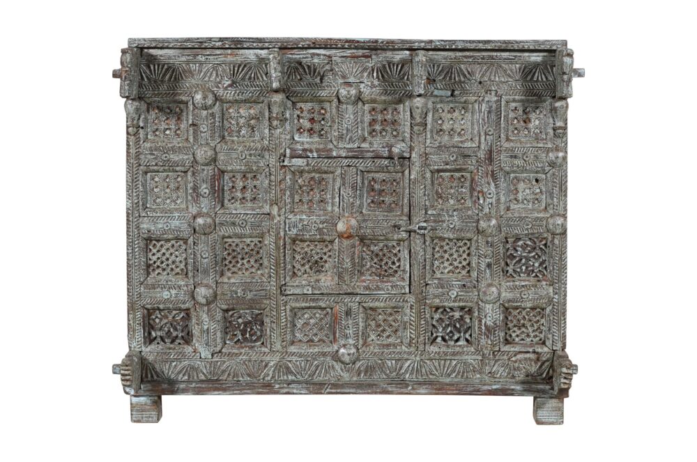 Antique Indian Teak Wood Damchiya Chest