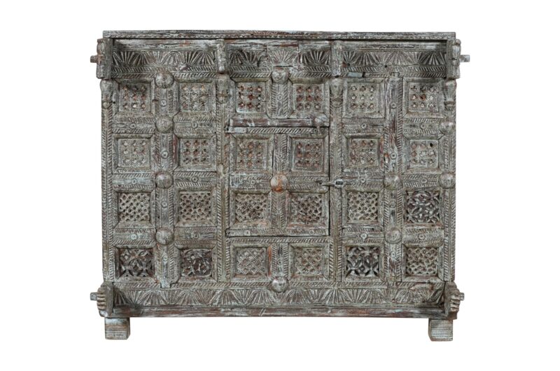 Antique Indian Teak Wood Damchiya Chest