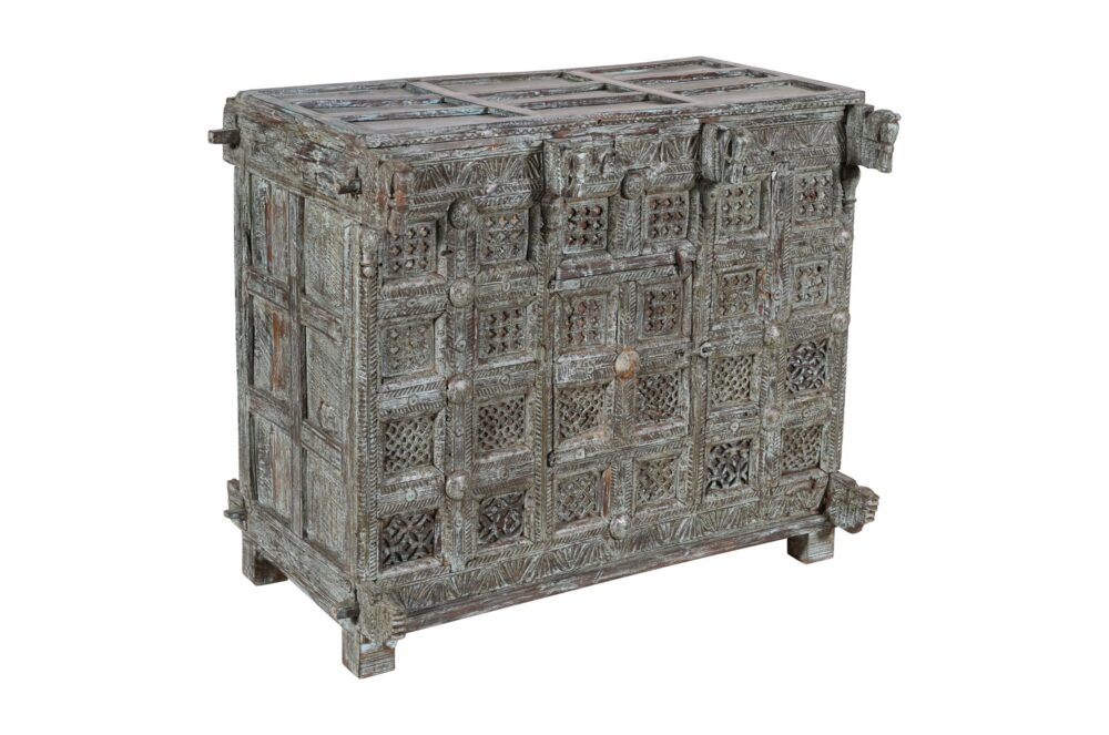 Antique Indian Teak Wood Damchiya Chest - Image 3