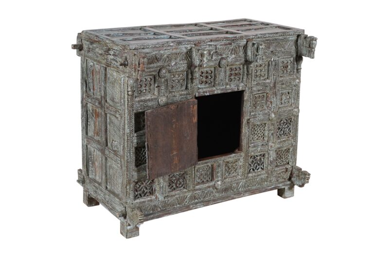 Antique Indian Teak Wood Damchiya Chest - Image 5