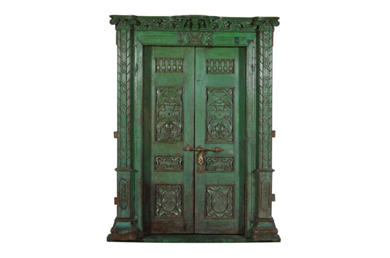 Antique Indian Teak Door and Surround Frame