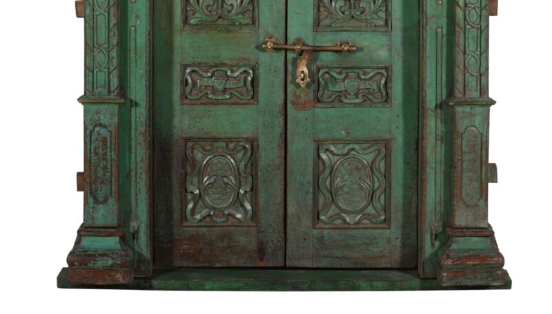 Antique Indian Teak Door and Surround Frame - Image 4