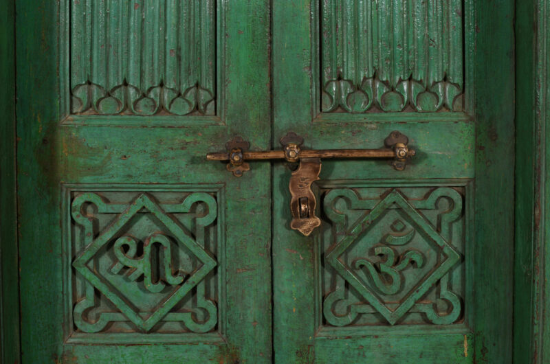 Antique Indian Teak Door and Surround Frame - Image 4