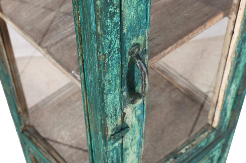 Antique Indian Teak Wood Showcase Display Cupboard - Image 3