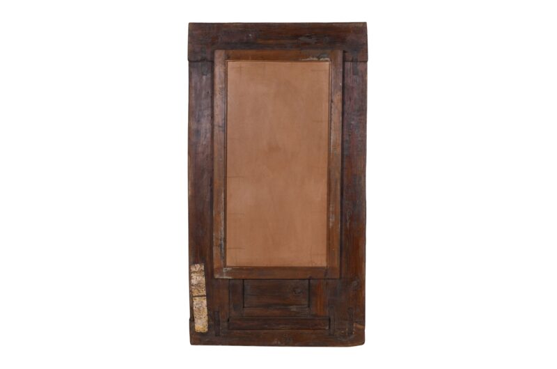 Large Antique Indian Jharoka Bari Teak Window Mirror - Image 3