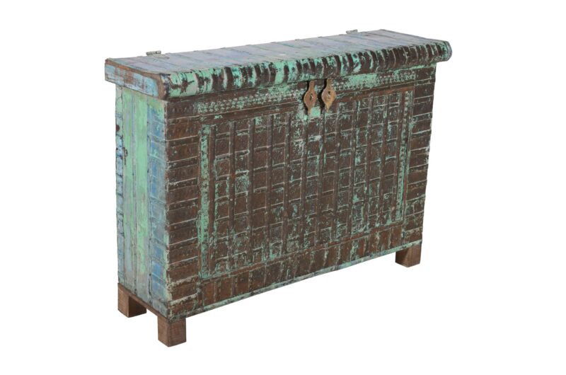 Antique Indian Teak Wood Pitara Console Chest - Image 2