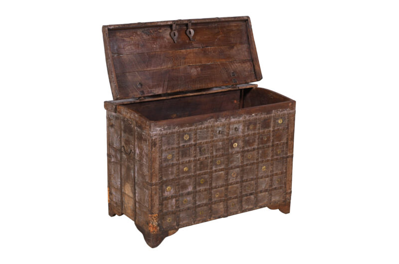 Antique Indian Teak Wood Pitara Console Chest - Image 4