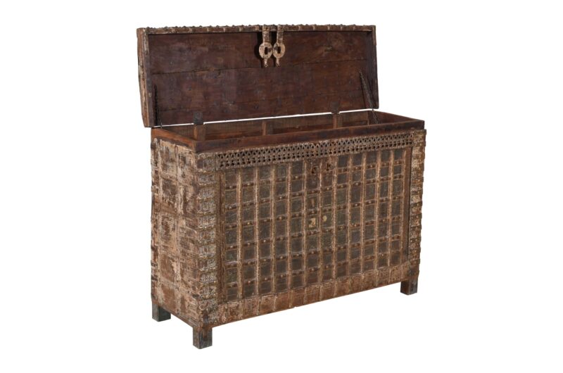 Antique Indian Teak Wood Pitara Console Chest - Image 4