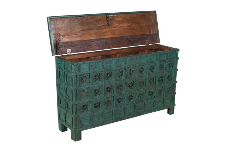 Antique Indian Teak Wood Pitara Console Chest - Image 4