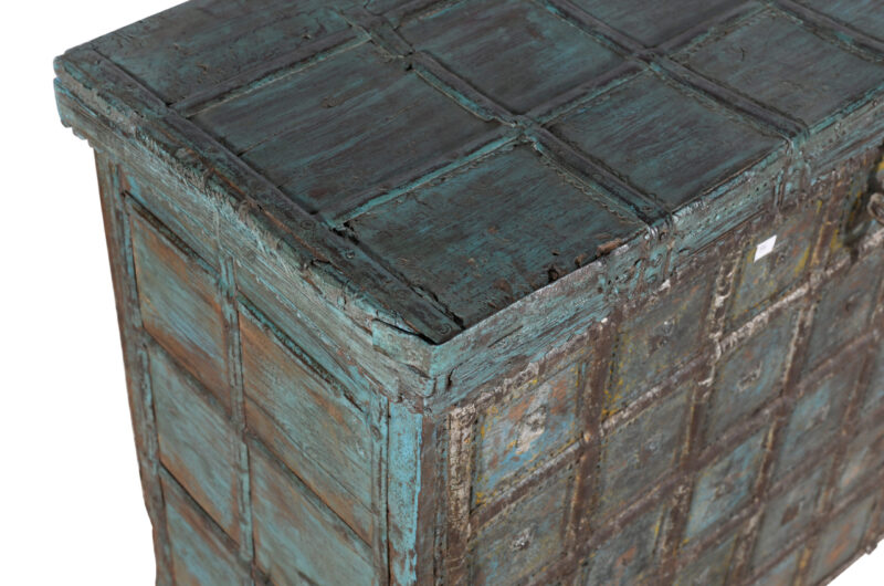 Antique Indian Teak Wood Pitara Console Chest - Image 3