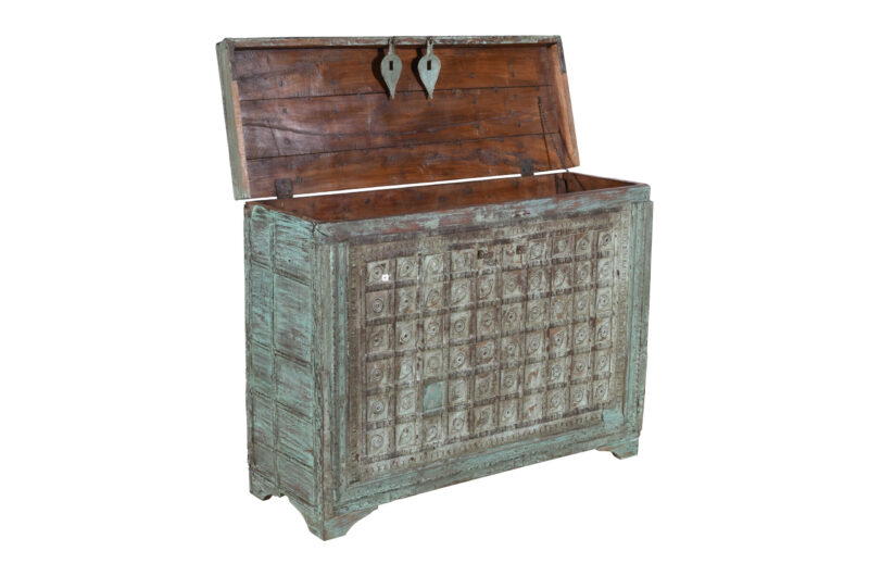 Antique Indian Teak Wood Pitara Console Chest - Image 2