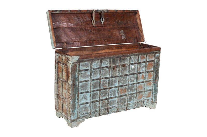 Antique Indian Teak Wood Pitara Console Chest - Image 2