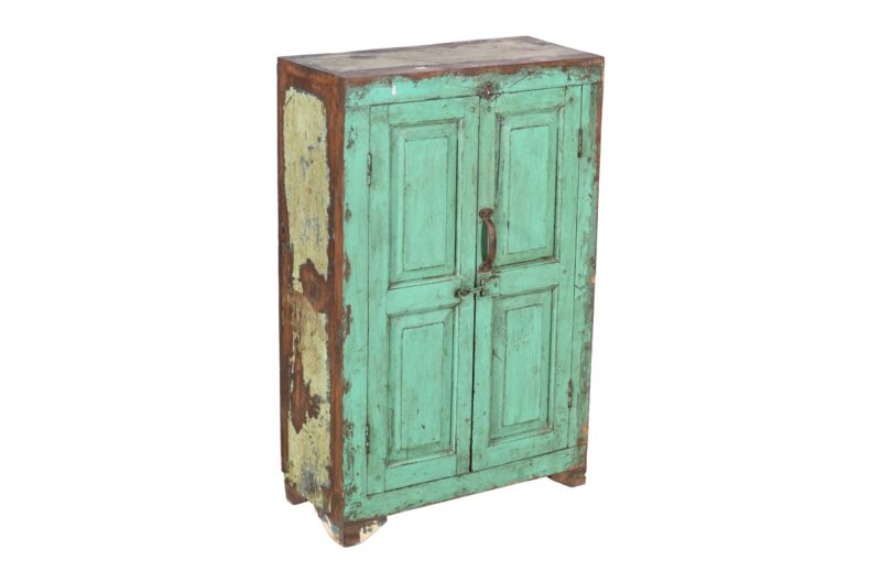 Antique Indian Teak Wood Pinjara Cupboard - Image 3