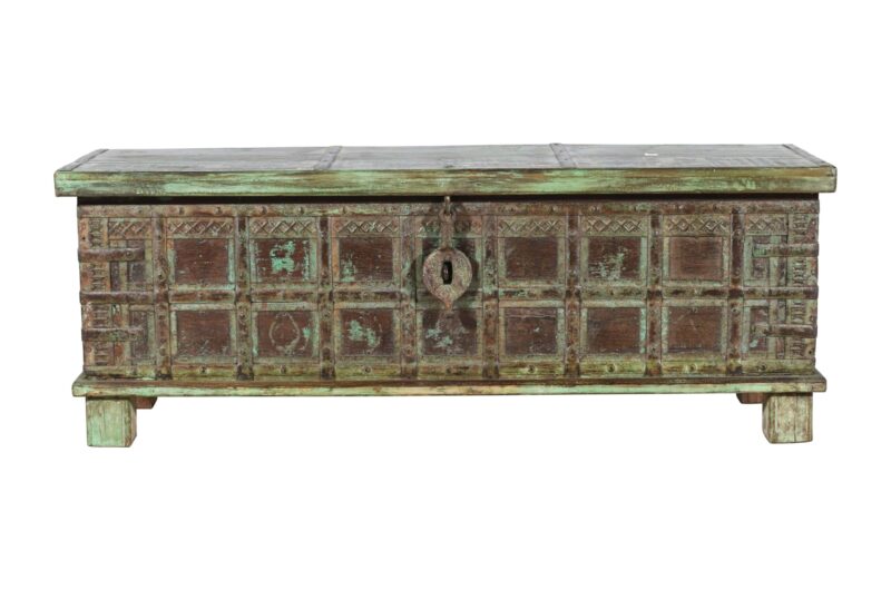 Antique Indian Teak Wood Quarter Chest