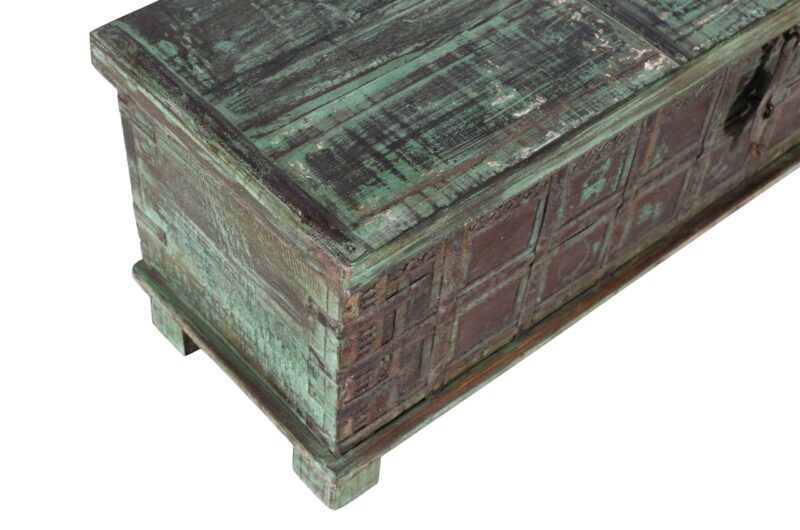 Antique Indian Teak Wood Quarter Chest - Image 5