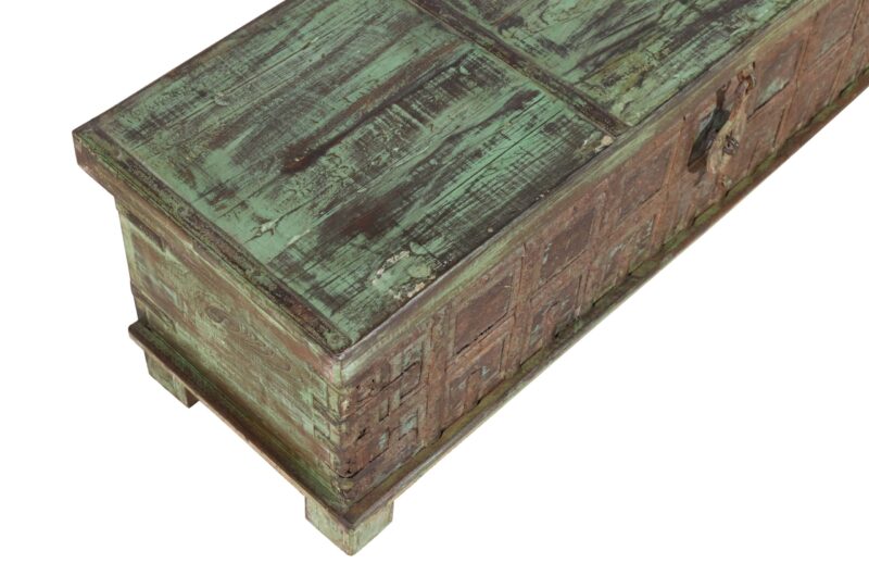 Antique Indian Teak Wood Quarter Chest - Image 5