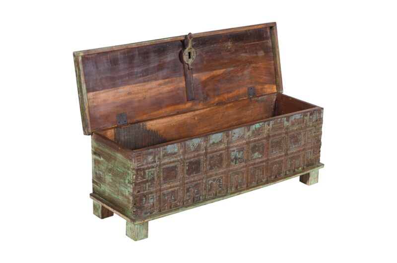 Antique Indian Teak Wood Quarter Chest - Image 2