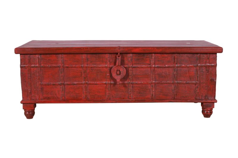 Antique Indian Teak Wood Quarter Chest