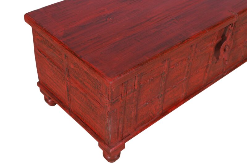 Antique Indian Teak Wood Quarter Chest - Image 4