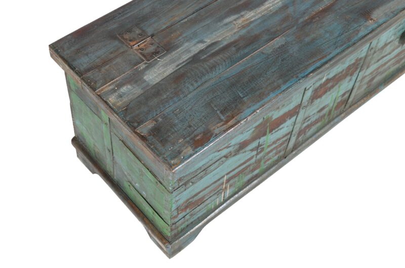 Antique Indian Teak Wood Quarter Chest - Image 5