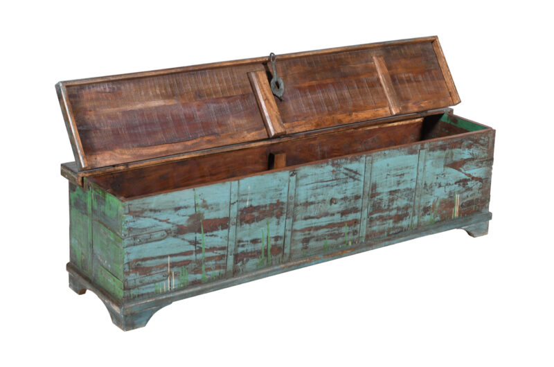 Antique Indian Teak Wood Quarter Chest - Image 2