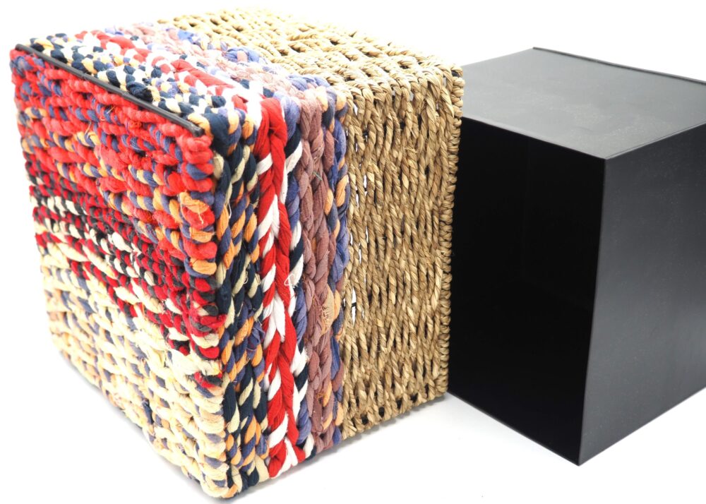 Munja And Reclaimed Sari Fabric Planter - Large - Image 4