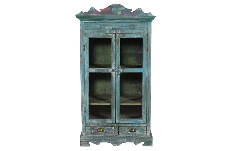 Antique Indian Teak Wood Almirah Kitchen Cabinet Cupboard