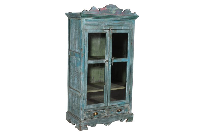 Antique Indian Teak Wood Almirah Kitchen Cabinet Cupboard - Image 2