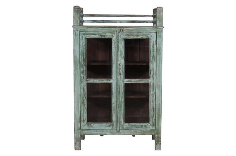 Antique Indian Teak Wood Almirah Kitchen Cabinet Cupboard - Image 2