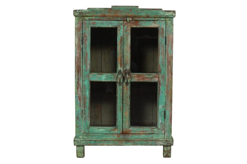 Antique Indian Teak Wood Almirah Kitchen Cabinet Cupboard - Image 2