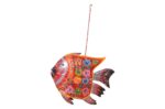 Hanging Indian Reclaimed Iron Painted Fish Tea Light Candle Holder