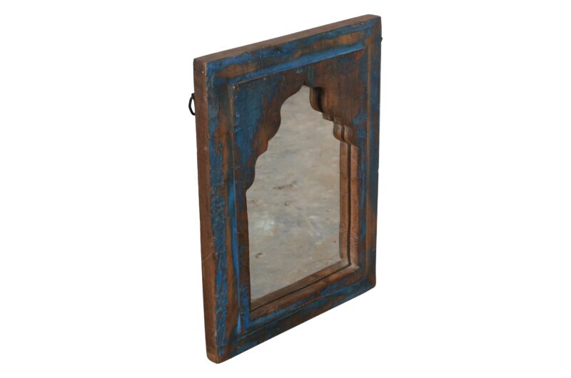 Vintage Indian Reclaimed Teak Wood Wall Mirrors - Image 4