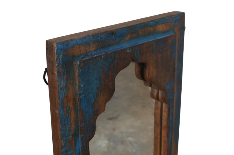 Vintage Indian Reclaimed Teak Wood Wall Mirrors - Image 3