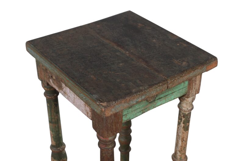 Antique Indian Teak Wood Stool - Image 4